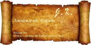 Jandaurek Kabos névjegykártya